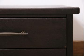 レトロ家具　昭和中期　ペイント　シックな印象の小引き出し(小物収納、卓上収納)(R-043970)