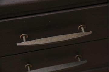 レトロ家具　昭和中期　ペイント　シックな印象の小引き出し(小物収納、卓上収納)(R-043970)
