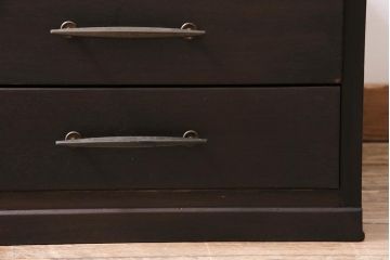 レトロ家具　昭和中期　ペイント　シックな印象の小引き出し(小物収納、卓上収納)(R-043970)