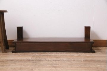 アンティーク家具　和製アンティーク　明治大正期　総ケヤキ材の引き出し付き置床(置き床、飾り台)(R-043972)