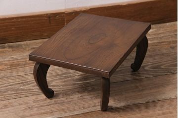 アンティーク家具　和製アンティーク　大正昭和初期　総ケヤキ材　独特の木目が味のある花台(飾り台)(R-043973)