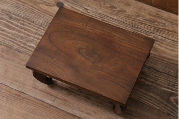 アンティーク家具　和製アンティーク　大正昭和初期　総ケヤキ材　独特の木目が味のある花台(飾り台)(R-043973)