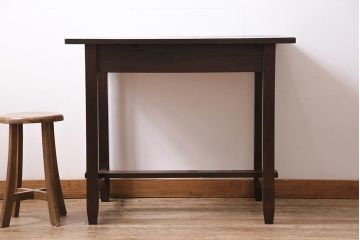 アンティーク家具　昭和初期　ヒノキ材　使いこまれた質感が味わい深い平机(デスク、ワークデスク、在宅ワーク、在宅用)(R-043983)