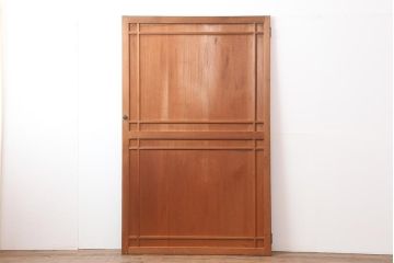 アンティーク建具　昭和中期　ヒノキ材・柾目　上手物!木の風合いが楽しめる木製ドア(木製扉、開き戸)(R-043988)