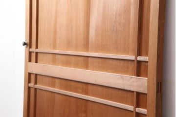 アンティーク建具　昭和中期　ヒノキ材・柾目　上手物!木の風合いが楽しめる木製ドア(木製扉、開き戸)(R-043988)