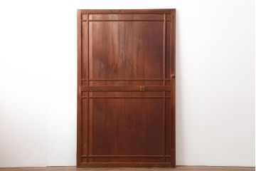 アンティーク建具　昭和中期　ヒノキ材・柾目　上手物!木の風合いが楽しめる木製ドア(木製扉、開き戸)(R-043988)