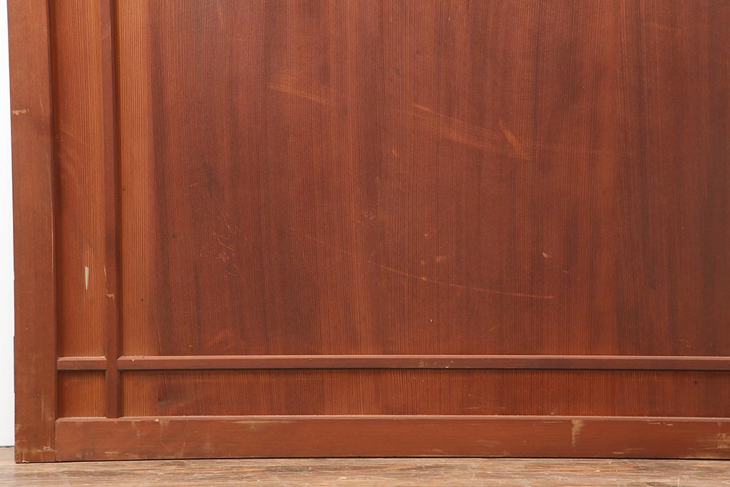 アンティーク建具　昭和中期　ヒノキ材・柾目　上手物!木の風合いが楽しめる木製ドア(木製扉、開き戸)(R-043988)