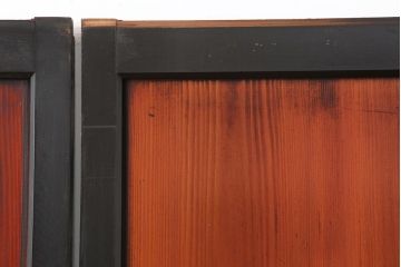 アンティーク建具　明治大正期　上品な空間作りにおすすめの格子帯戸2枚セット(引き戸、障子戸)(R-043989)
