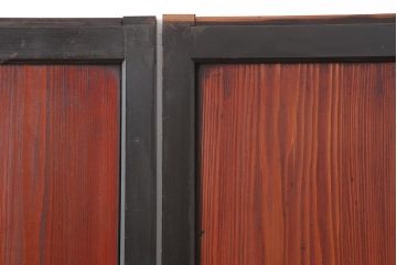 アンティーク建具　明治大正期　上品な空間作りにおすすめの格子帯戸2枚セット(引き戸、障子戸)(R-043989)