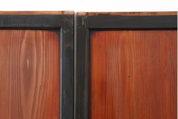 アンティーク建具　明治大正期　上品な空間作りにおすすめの格子帯戸2枚セット(引き戸、障子戸)(R-043990)