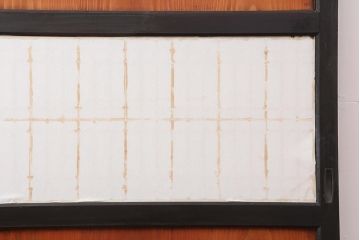 アンティーク建具　明治大正期　上品な空間作りにおすすめの格子帯戸2枚セット(引き戸、障子戸)(R-043990)
