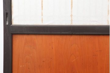 アンティーク建具　明治大正期　上品な空間作りにおすすめの格子帯戸2枚セット(引き戸、障子戸)(R-043990)