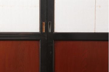 アンティーク建具　明治大正期　上品な空間作りにおすすめの格子帯戸4枚セット(引き戸、障子戸)(R-043992)