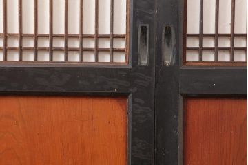 アンティーク建具　明治大正期　上品な空間作りにおすすめの格子帯戸4枚セット(引き戸、障子戸)(R-043992)