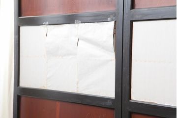 アンティーク建具　明治大正期　上品な空間作りにおすすめの格子帯戸4枚セット(引き戸、障子戸)(R-043992)