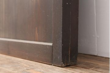 アンティーク建具　明治期　深みのある色味が素敵な帯戸2枚セット(引き戸、板戸)(R-043993)
