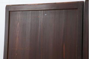 アンティーク建具　明治期　深みのある色味が素敵な帯戸2枚セット(引き戸、板戸)(R-043993)