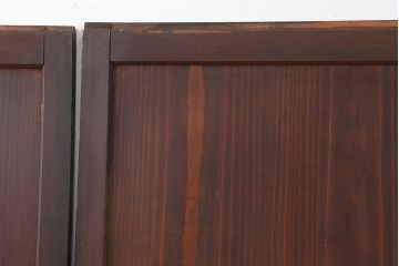 アンティーク建具　明治期　深みのある色味が素敵な帯戸2枚セット(引き戸、板戸)(R-043993)