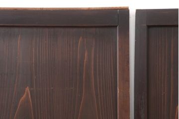 アンティーク建具　明治期　深みのある色味が素敵な帯戸3枚セット(引き戸、板戸)(R-043994)