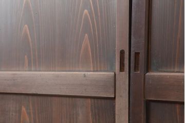 アンティーク建具　明治期　深みのある色味が素敵な帯戸3枚セット(引き戸、板戸)(R-043994)