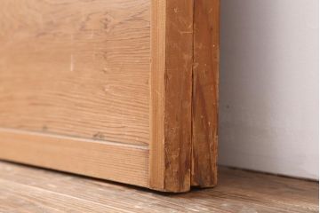 アンティーク建具　昭和中期　しっかりとした木目が魅力の障子戸2枚セット(引き戸)(R-043995)