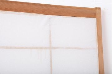 アンティーク建具　昭和中期　しっかりとした木目が魅力の障子戸2枚セット(引き戸)(R-043995)