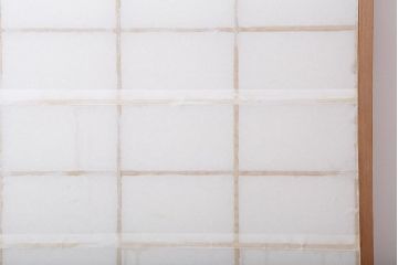 アンティーク建具　昭和中期　しっかりとした木目が魅力の障子戸2枚セット(引き戸)(R-043995)