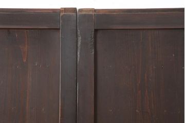 アンティーク建具　明治大正期　古い木の温かみが感じられる舞良戸2枚セット(板戸、引き戸)(R-043996)