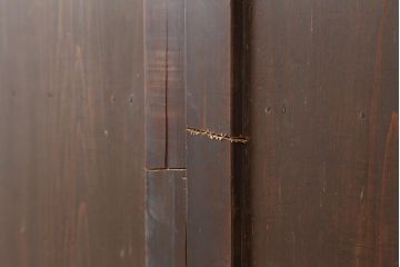 アンティーク建具　明治大正期　古い木の温かみが感じられる舞良戸2枚セット(板戸、引き戸)(R-043996)