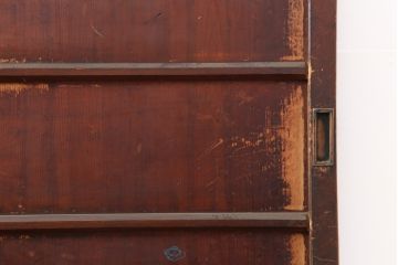 アンティーク建具　明治大正期　赤みがかった木色が趣のある舞良戸2枚セット(板戸、引き戸)(R-043997)