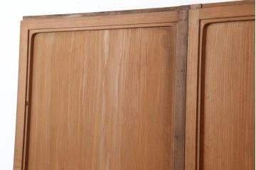 アンティーク建具　昭和中期　幅狭タイプ　一枚板　粋な意匠がおしゃれな板戸2枚セット(建具、引き戸)(R-043998)