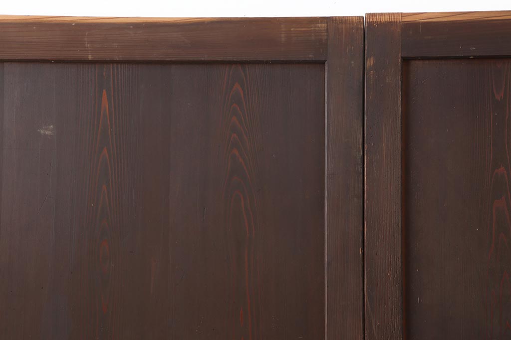 アンティーク建具　明治大正期　和モダンスタイルにぴったりな格子帯戸3枚セット(板戸、建具、引き戸)(R-043999)