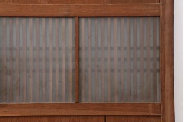 アンティーク建具　明治大正期　和モダンスタイルにぴったりな格子帯戸3枚セット(板戸、建具、引き戸)(R-043999)