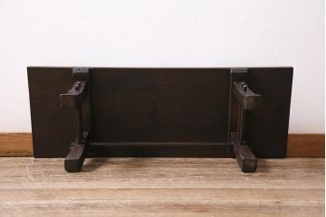 アンティーク家具　明治大正期　総ケヤキ材　力強い杢目が魅力の文机(座卓、座机、ローテーブル、センターテーブル)(R-044002)