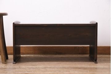 アンティーク家具　大正昭和初期　ヒノキ材　引き出し2杯付きの文机(座卓、座机、ローテーブル、センターテーブル)(R-044003)