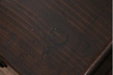 アンティーク家具　大正昭和初期　ヒノキ材　引き出し2杯付きの文机(座卓、座机、ローテーブル、センターテーブル)(R-044003)