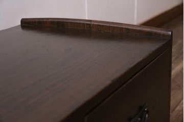 アンティーク家具　大正昭和初期　ヒノキ材　引き出し2杯付きの文机(座卓、座机、ローテーブル、センターテーブル)(R-044003)