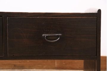 アンティーク家具　大正昭和初期　ヒノキ材　引き出し2杯付きの文机(座卓、座机、ローテーブル、センターテーブル)(R-044003)