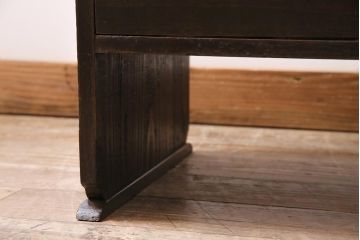 アンティーク家具　大正昭和初期　ヒノキ材　引き出し2杯付きの文机(座卓、座机、ローテーブル、センターテーブル)(R-044003)