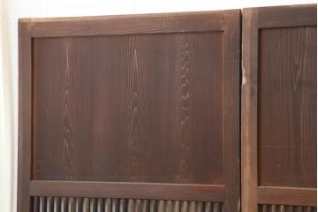 アンティーク建具　明治大正期　和モダンスタイルにぴったりな格子帯戸4枚セット(板戸、建具、引き戸)(R-044005)