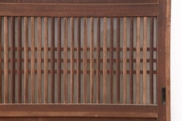 アンティーク建具　明治大正期　和モダンスタイルにぴったりな格子帯戸4枚セット(板戸、建具、引き戸)(R-044005)