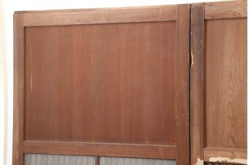 アンティーク建具　明治大正期　和モダンスタイルにぴったりな格子帯戸4枚セット(板戸、建具、引き戸)(R-044005)