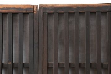 アンティーク建具　明治大正期　粋な風情の荒格子戸2枚セット(格子戸、建具、引き戸)(R-044006)