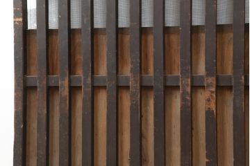 アンティーク建具　明治大正期　粋な風情の荒格子戸2枚セット(格子戸、建具、引き戸)(R-044006)