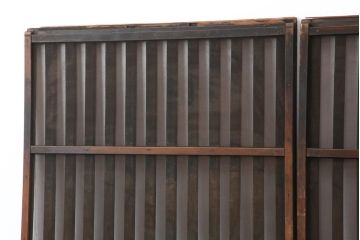 アンティーク建具　明治大正期　粋な風情の荒格子戸2枚セット(格子戸、建具、引き戸)(R-044006)