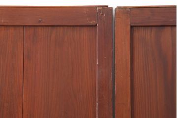 アンティーク建具　昭和初期　赤みがかった木色が味わい深い板戸3枚セット(建具、引き戸)(R-044007)