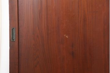 アンティーク建具　昭和初期　赤みがかった木色が味わい深い板戸3枚セット(建具、引き戸)(R-044007)