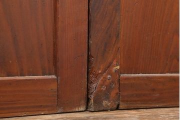アンティーク建具　昭和初期　赤みがかった木色が味わい深い板戸3枚セット(建具、引き戸)(R-044007)