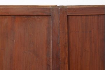アンティーク建具　昭和初期　赤みがかった木色が味わい深い板戸3枚セット(建具、引き戸)(R-044007)
