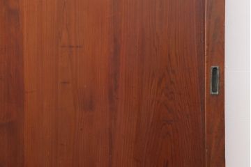 アンティーク建具　昭和初期　赤みがかった木色が味わい深い板戸3枚セット(建具、引き戸)(R-044007)